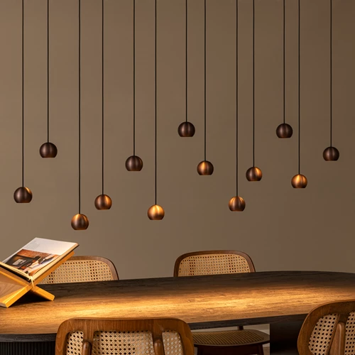 Lucide MONTANA - Lámpara colgante - LED Regul. - CCT - 13x5,7W 2700K/4000K - Café | Premium - ambiente 1